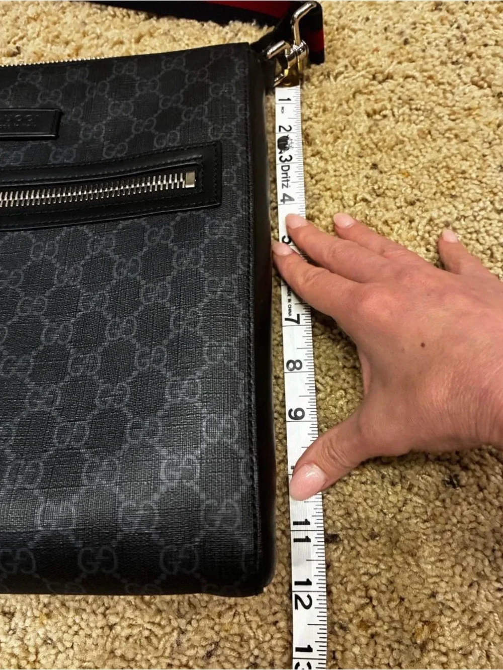 Authentic Gucci GG Black Messenger Bag